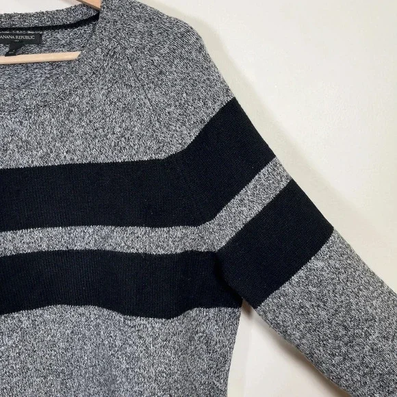 Banana Republic Two Black Stripped  Grey Sweater - Picture 5 of 14